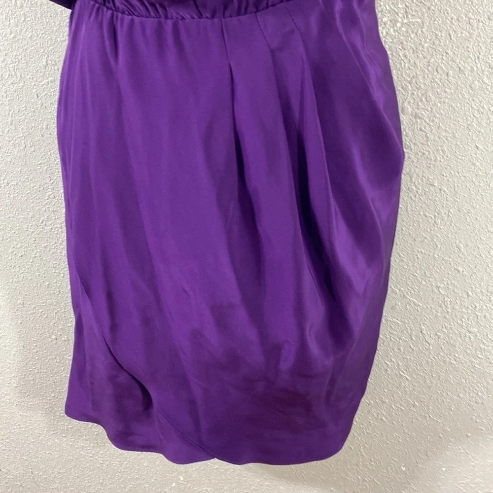 Amanda Uprichard Purple Silk Ruffle Blouson Tank Dress Medium M XX13